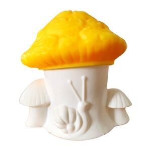 Vintage AVON 1970's Enchanted mushroom candle, Waxy Candle, Yellow mushroom